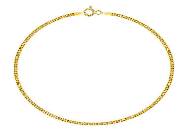 Bracelet Maille Bismarck en Argent 925/1000 Plaqué Or 1.8 mm