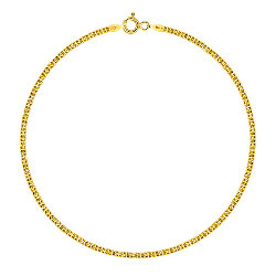Bracelet de Cheville Maille Bismarck Argent 925 Plaqué Or 1.8 mm