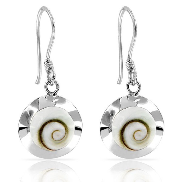 Boucles d'Oreilles Rondes Oeil de Sainte Lucie Argent 925/1000 