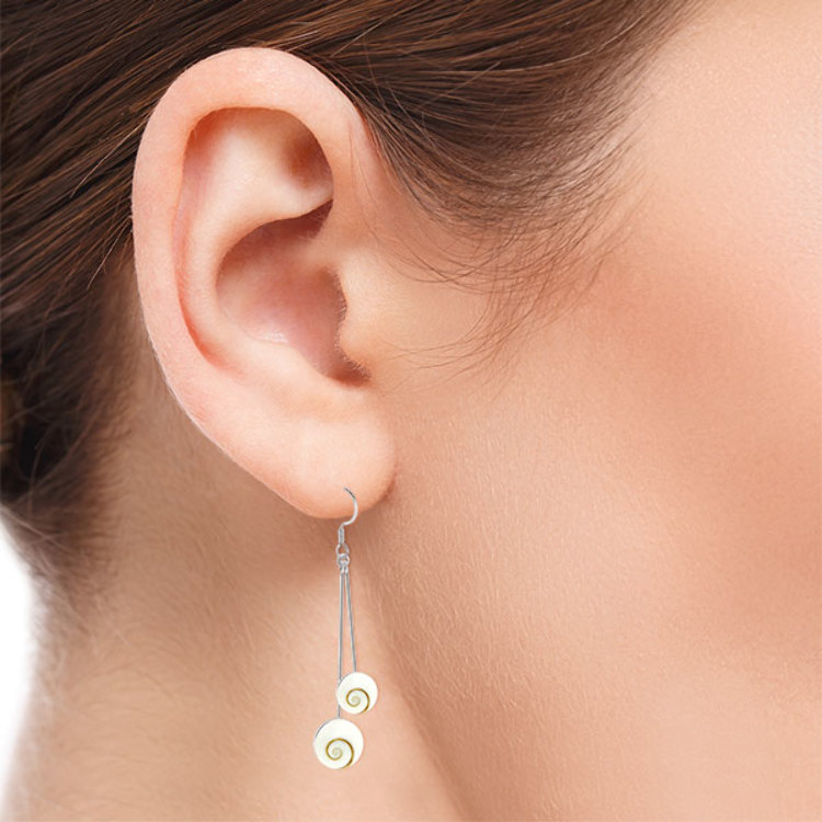 Boucles d'Oreilles Argent 925 Oeil de Sainte Lucie