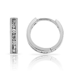 Créoles Cliquets Argent 925/1000 Oxydes de Zirconium