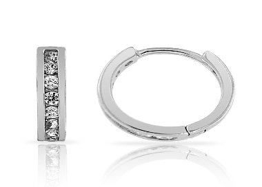 Créoles Cliquets Argent 925/1000 Oxydes de Zirconium