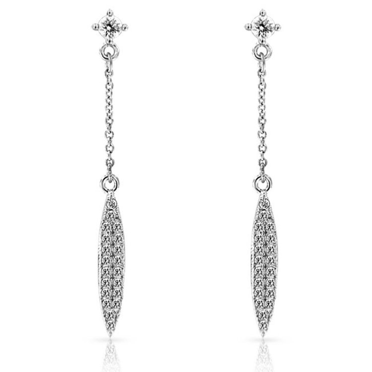 Boucles d'oreilles femme pendantes argent 925/1000 et oxydes