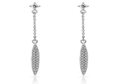 Boucles d'Oreilles Pendantes Argent 925/1000 Zirconiums