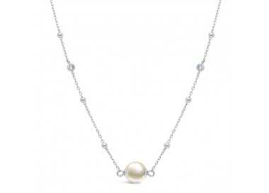 Collier Argent 925 Perle de Culture et Oxydes de Zirconium