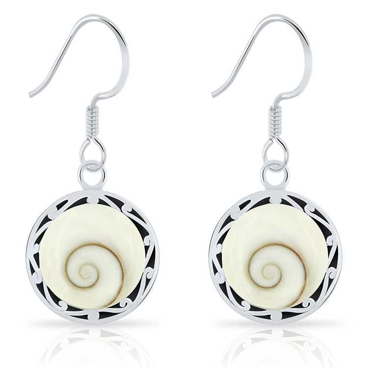 Boucles d'Oreilles Femme Ethnique Oeil de Sainte Lucie Argent 925