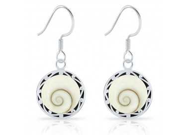 Boucles d'Oreilles Ethniques Oeil de Sainte Lucie  Argent 925/1000