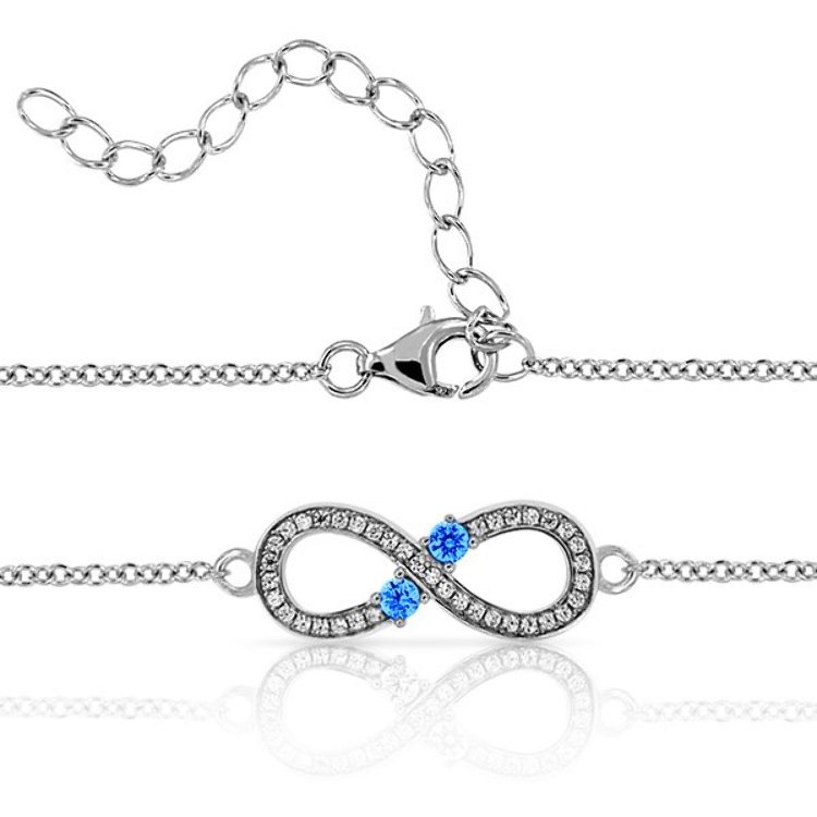 Bracelet Symbole Infini Argent 925/1000 Zirconiums