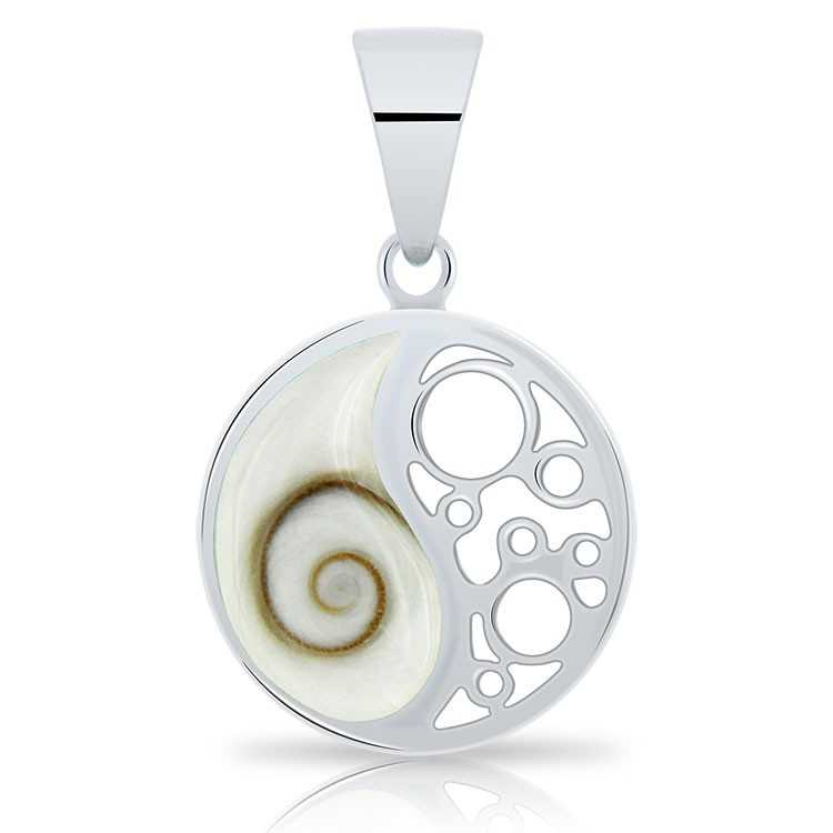 Pendentif Yin Yang Argent 925 Oeil de Sainte Lucie