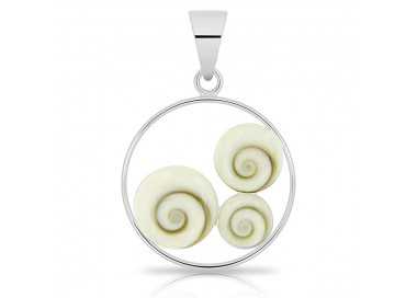 Pendentif 3 Nacres Oeil de Sainte Lucie Argent 925/1000