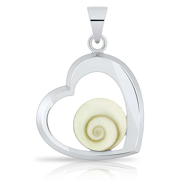 Pendentif Oeil de Sainte Lucie Coeur Argent 925/1000