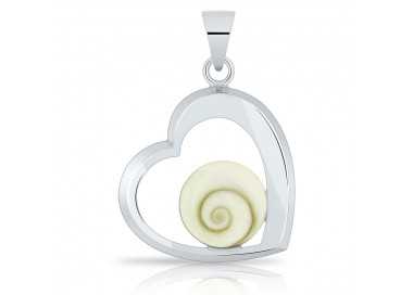 Pendentif Oeil de Sainte Lucie Coeur Argent 925/1000