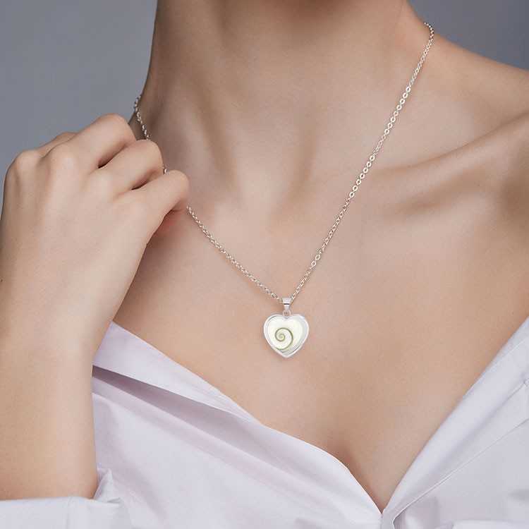 Pendentif Oeil de Sainte Lucie forme Coeur Argent 925/1000