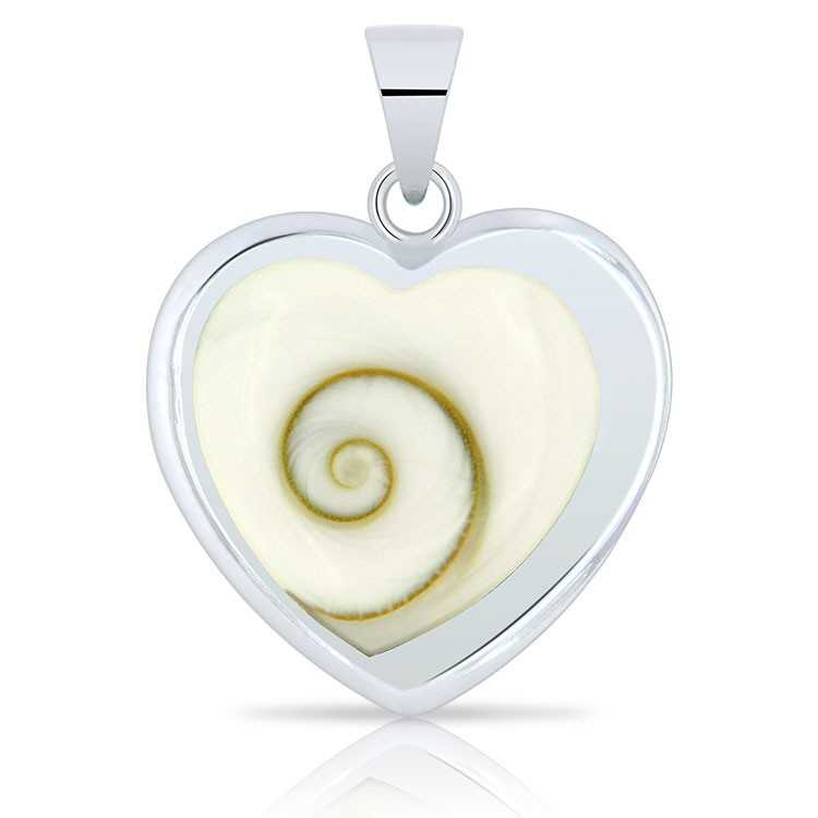 Pendentif Oeil de Sainte Lucie forme Coeur Argent 925/1000