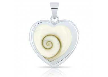 Pendentif Oeil de Sainte Lucie forme Coeur Argent 925/1000