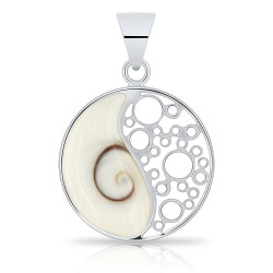 Pendentif Oeil de Sainte Lucie symbole Yin Yang Argent 925/1000