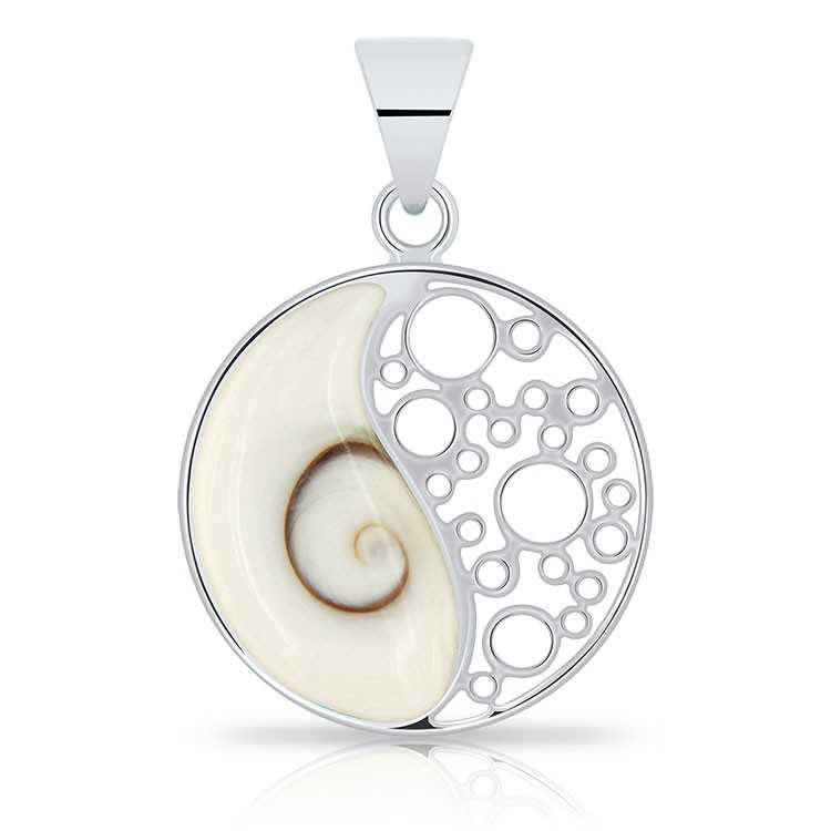 Pendentif Oeil de Sainte Lucie symbole Yin Yang Argent 925/1000