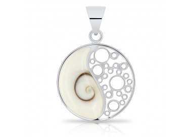 Pendentif Oeil de Sainte Lucie symbole Yin Yang Argent 925/1000