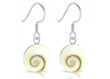 Boucles d'Oreilles Argent 925/1000 rondes Oeil de Sainte Lucie