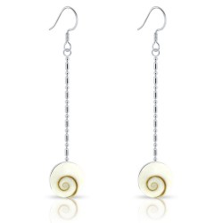 Boucles d'Oreilles Argent 925/1000 Pendantes Oeil de Sainte Lucie