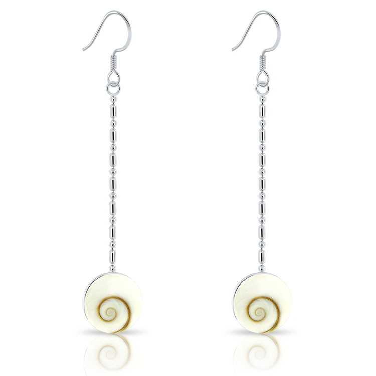 Boucles d'Oreilles Argent 925/1000 Pendantes Oeil de Sainte Lucie