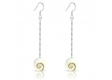 Boucles d'Oreilles Argent 925/1000 Pendantes Oeil de Sainte Lucie