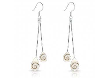 Boucles d'Oreilles Pendantes Oeil de Sainte Lucie en Argent 925/1000