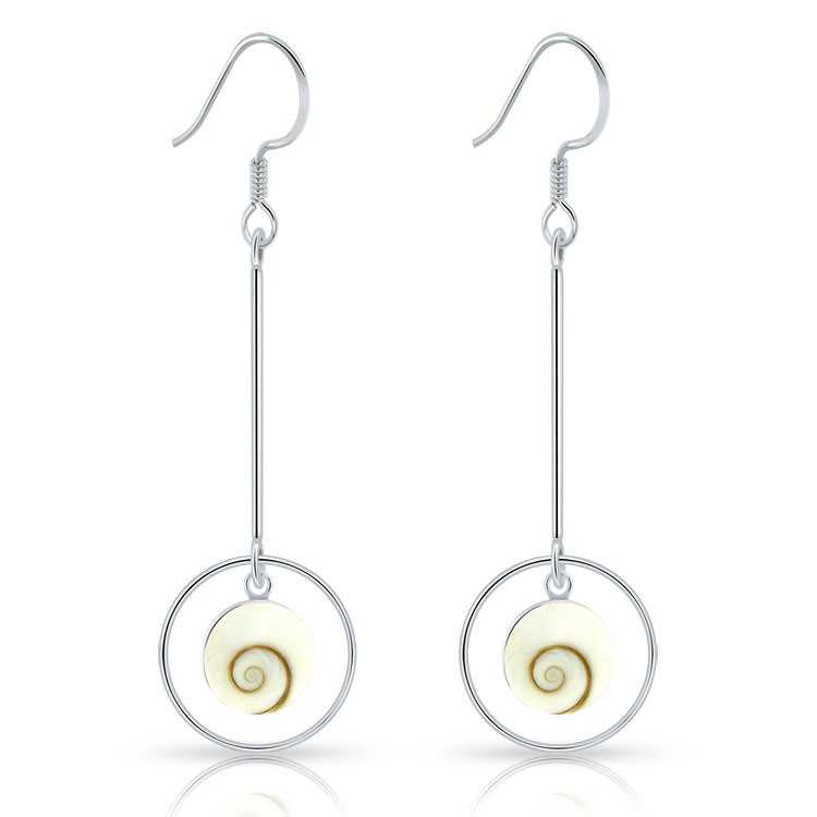 Boucles d'Oreilles Oeil de Sainte Lucie en Argent 925 avec pendant