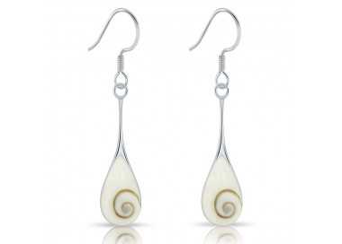 Boucles d'Oreilles pendantes Oeil de Sainte Lucie en Argent 925