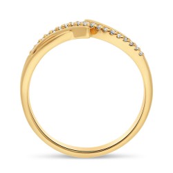 Bague en Or 375/1000 sertie Diamants blancs profil