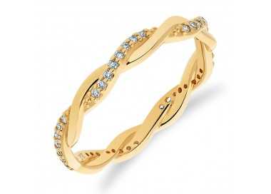 Alliance en Or Jaune 375/1000 sertie de 40 Diamants blancs