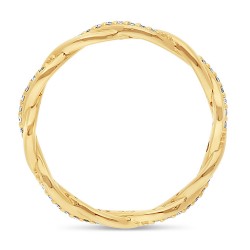 Alliance en Or Jaune 375/1000 Diamants blancs profil