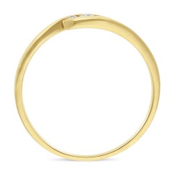 Bague Trilogie en Or Jaune 375/1000 et Diamants blancs profil