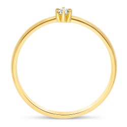 Bague Solitaire en Or Jaune sertie Diamant profil