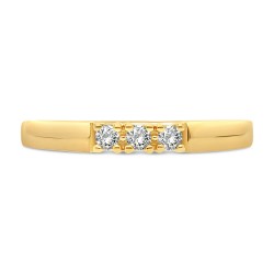 Bague Trilogie en Or Jaune 375/1000 sertie Diamants dessus