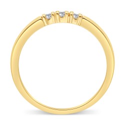 Bague Trilogie en Or Jaune 375/1000 sertie Diamants profil