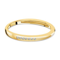 Alliance en Or Jaune 375/1000 sertie 7 Diamants