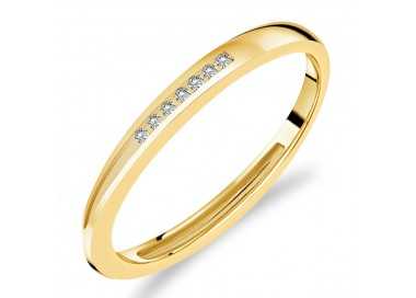 Alliance en Or Jaune 375/1000 sertie 7 Diamants blancs