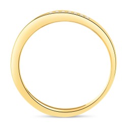 Alliance en Or Jaune 375/1000 sertie 7 Diamants profil