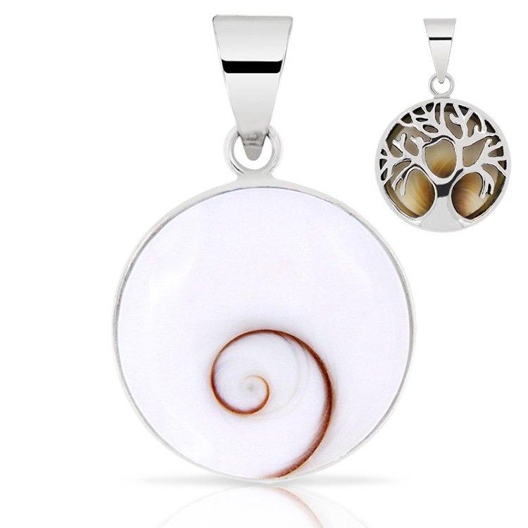 Pendentif Oeil de Sainte Lucie Argent 925 Arbre de Vie 