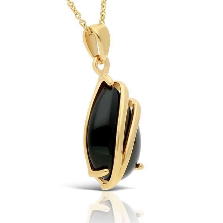 Collier Or 375/1000 et Onyx