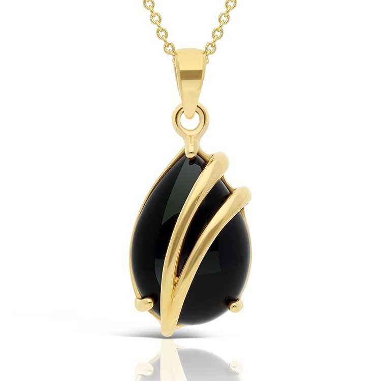 Collier Or 375/1000 et Onyx