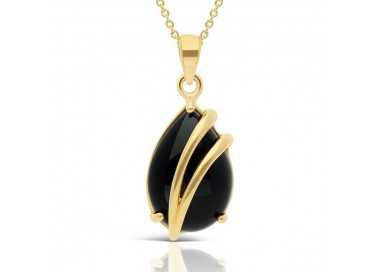 Collier Or 375/1000 et Onyx