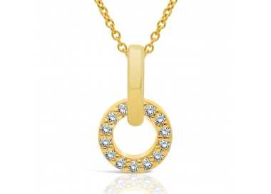 Collier en Or 375/1000 serti 13 Diamants blancs