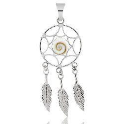 Pendentif Attrape Rêves Argent 925/1000 Oeil de Sainte Lucie