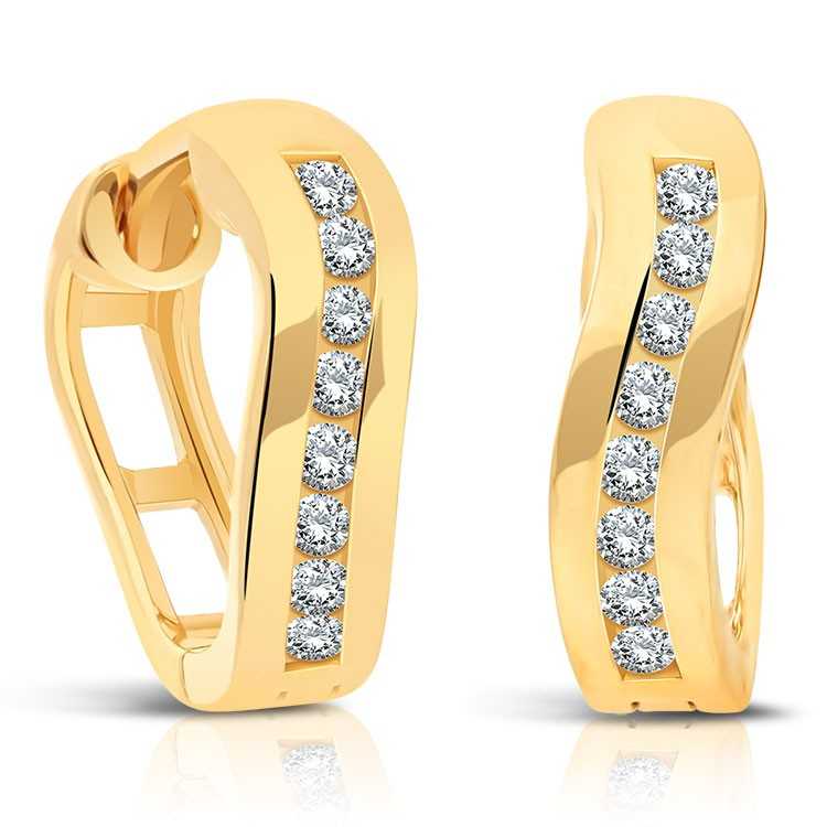 Boucles D'oreilles Créoles Diamantées - Lot 3 Tailles (8,10,12 Mm) Or Et Argent, Hypoallergéniques