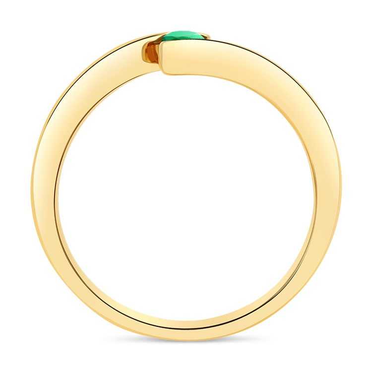 Bague Solitaire Jaune Ariella Collection - Taille 9, Sertie De CZ Pave, Neuf Avec Petits Défauts