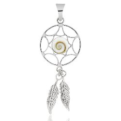 Pendentif Oeil de Sainte Lucie Attrape Rêve Argent 925/1000