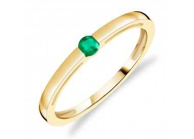 Solitaire en Or Jaune 375/1000 serti Émeraude