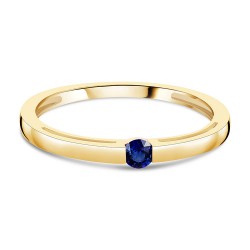 Solitaire en Or Jaune 375/1000 serti Saphir couché